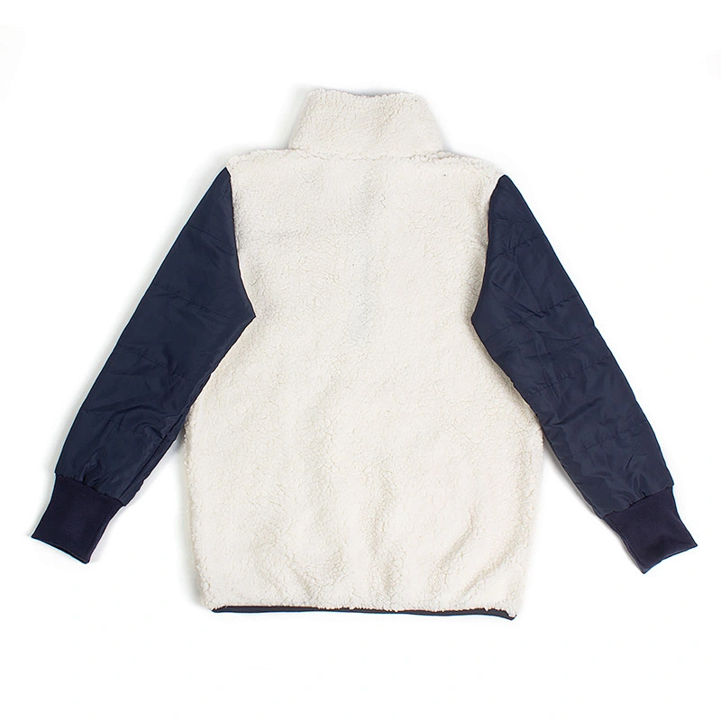 Factory Direct Fuzzy Front Pocket Sweatshirt Half Zip Turn Down Collar Sherpa Fleece Pullover