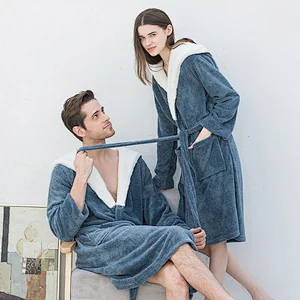 2021 Amazon Women Men Winter Pajamas Set  Warm Flannel Household Lovers  Nighty Couples Sleepwear Suits