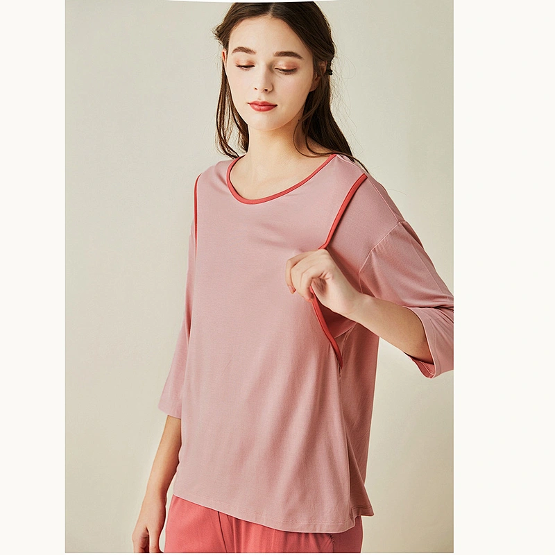 2021 NEW BAMBOO PAJAMAS MATERNAL PAJAMAS SUMMER COOL LOOSE SIZE 2PIECE
