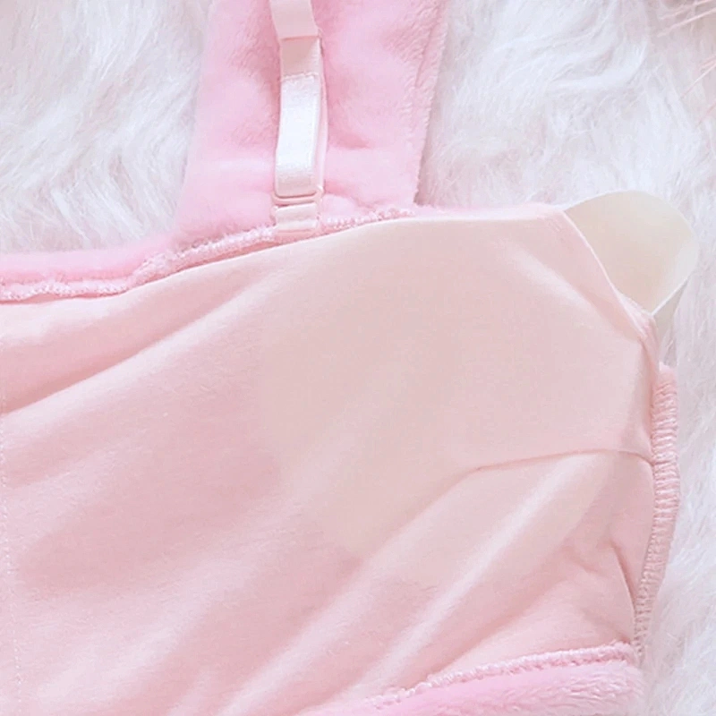 2021 New Puppy Bunny Ears Plush Embroidery Detachable Fuzzy Ball Pajamas Set
