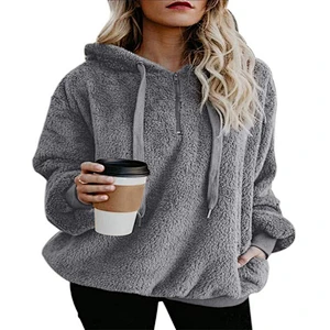 2020 Hot Sale Long Sleeve Hooded Solid Color Women's Sweater
