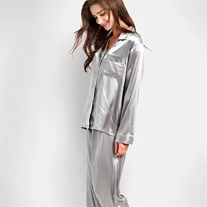 2021Amazon Winter Pajamas Silk Long-Sleeved Pajamas
