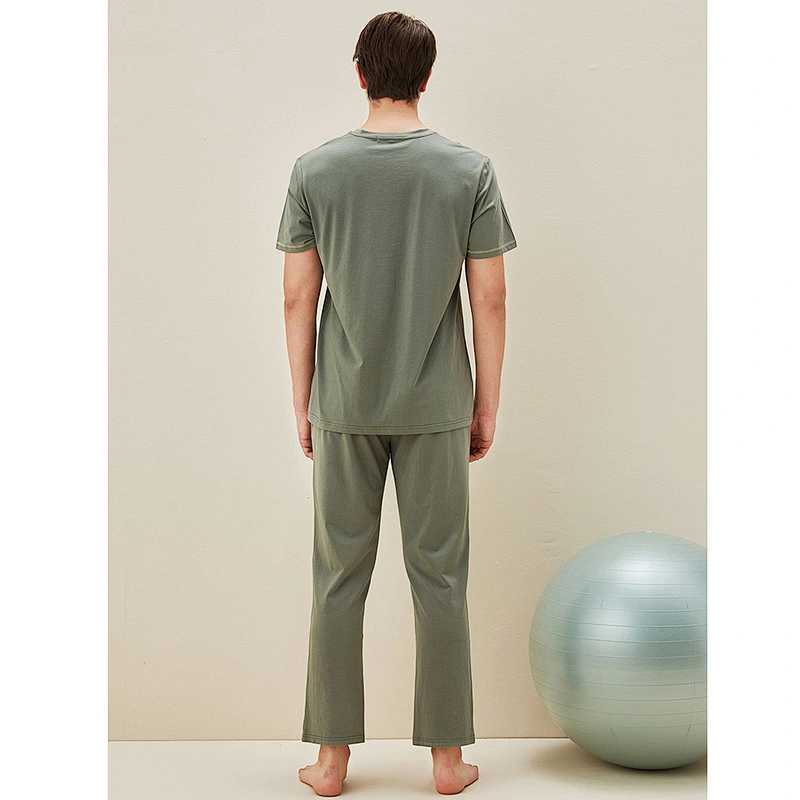 2021 New bamboo pajamas fiber fashion men's pajamas set