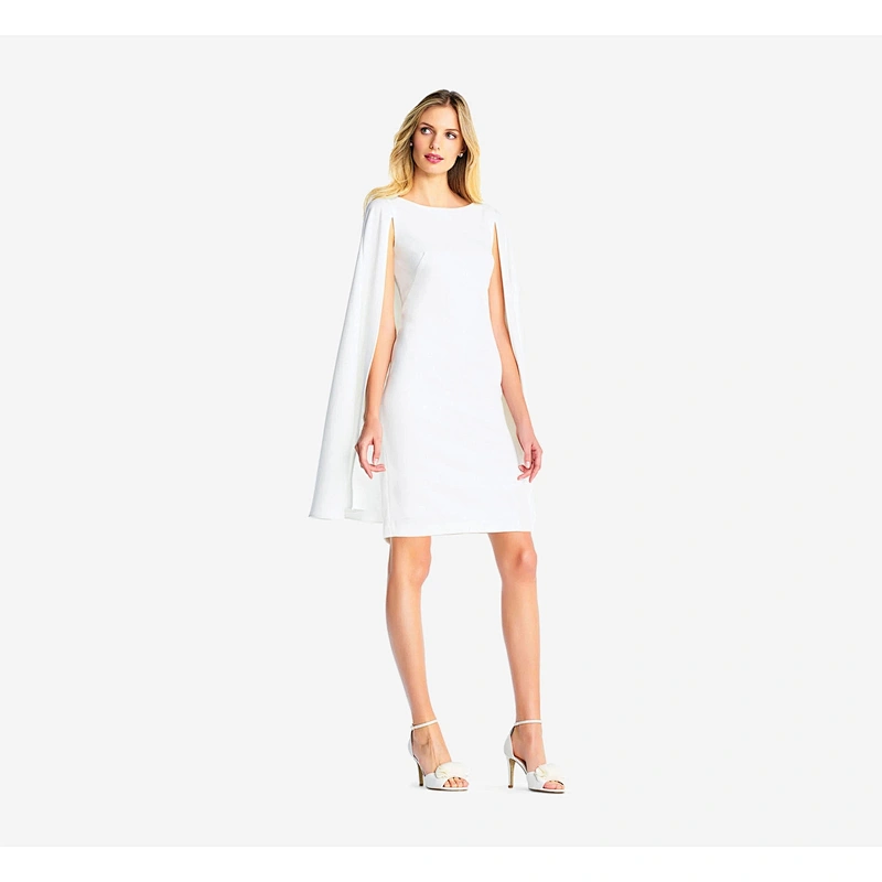 2021 New Arrival Evening Dress  Structured Cape Sheath Dress In Ivory Lady Dress