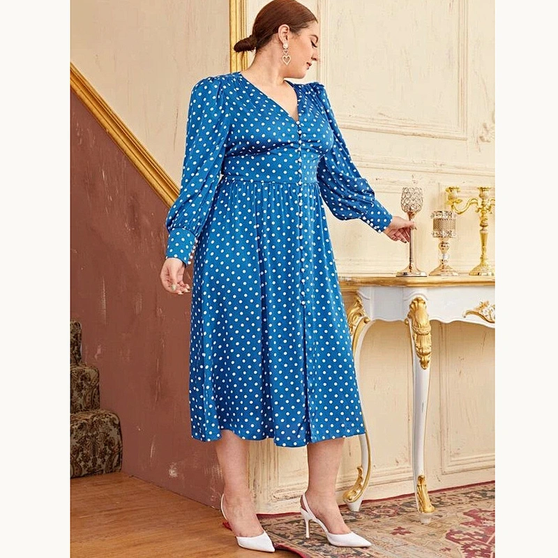 2021 New BASICS Plus Ruffle Hem Smock Dress