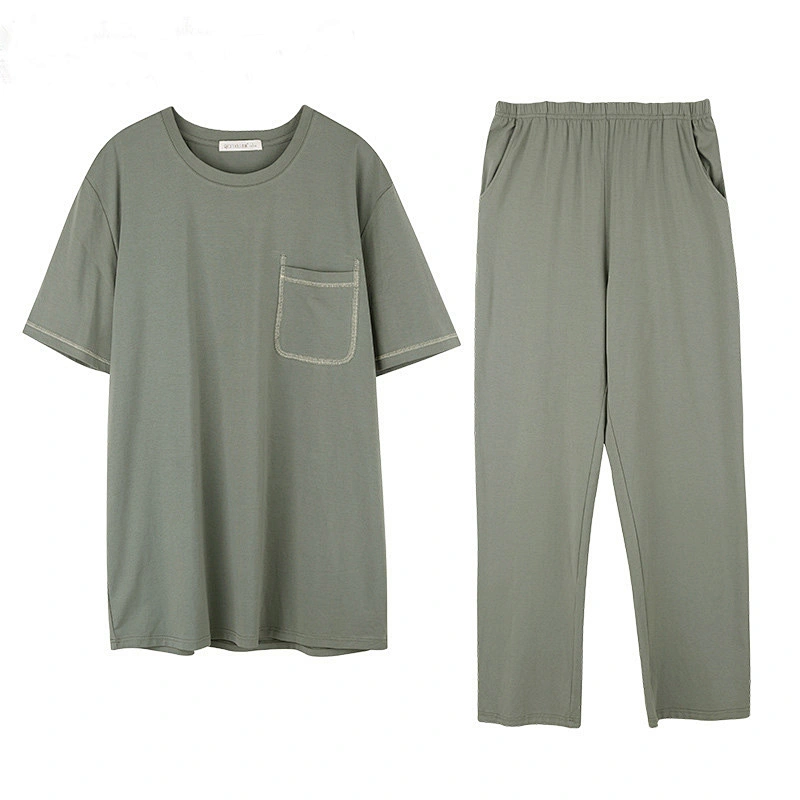 2021 New bamboo pajamas fiber fashion men's pajamas set