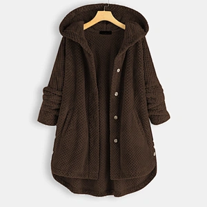 2021 Womens Hooded Sweatshirt Asymmetric Pineapple Sherpa Button Hoodies Pullover