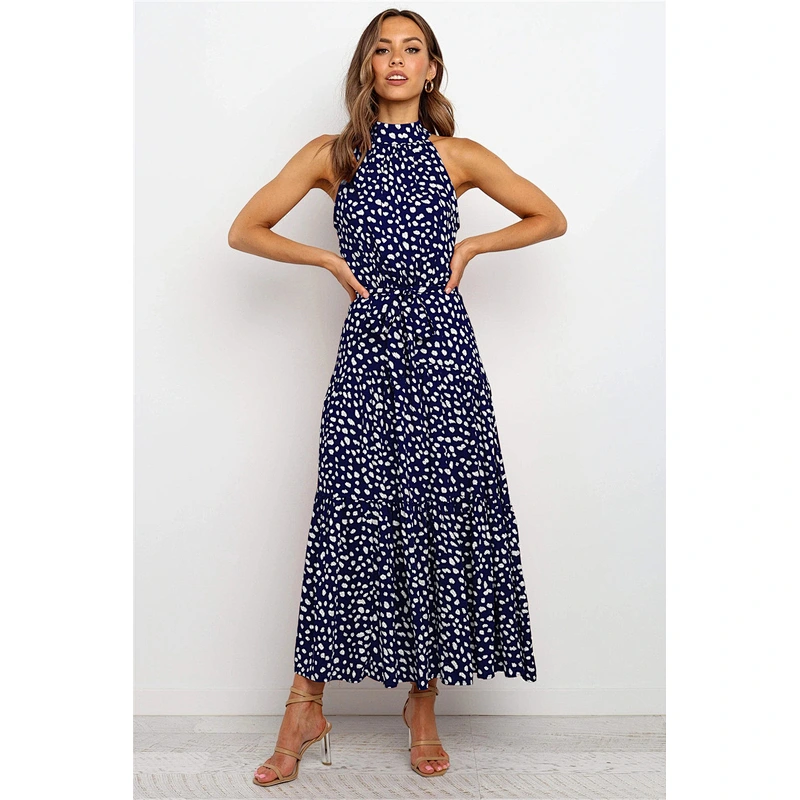2021Hot style Women's V-neckline strapless dress with flounce stitched tie dress