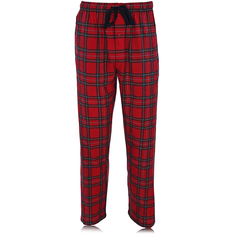 2021 new men pajamas  100% cotton pajamas  flannel plaid pajama  set top and pant set