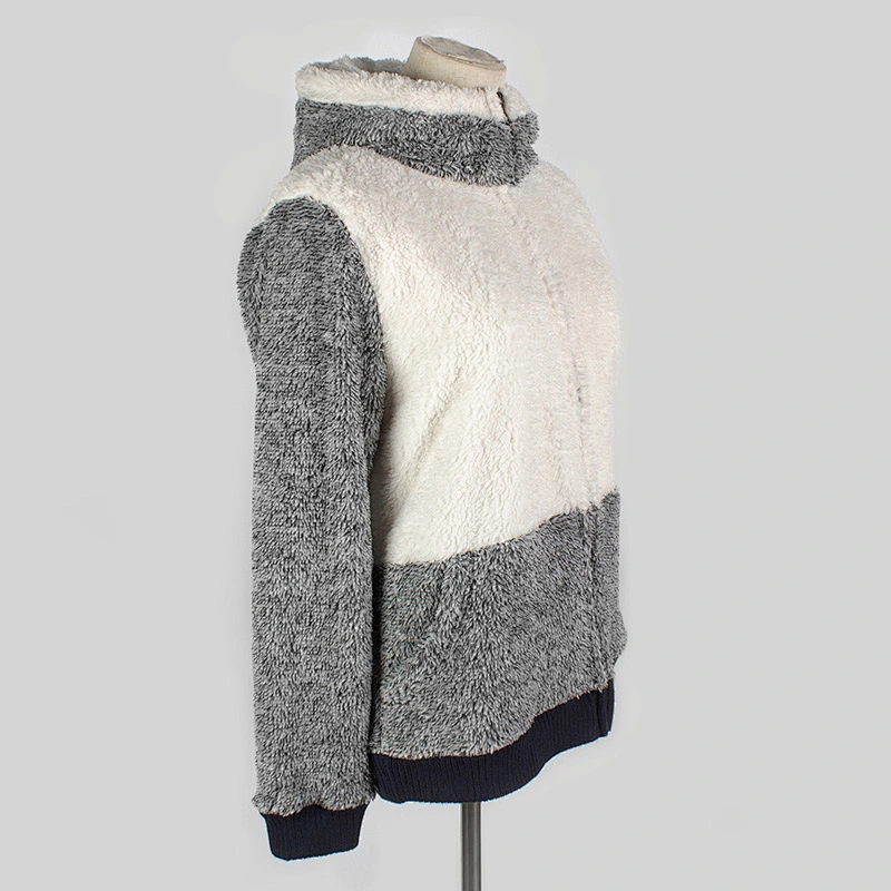 Factory Direct Fuzzy Teddy Coat Sweatshirt Solid Color Full Zip Sherpa Fleece Hoodies