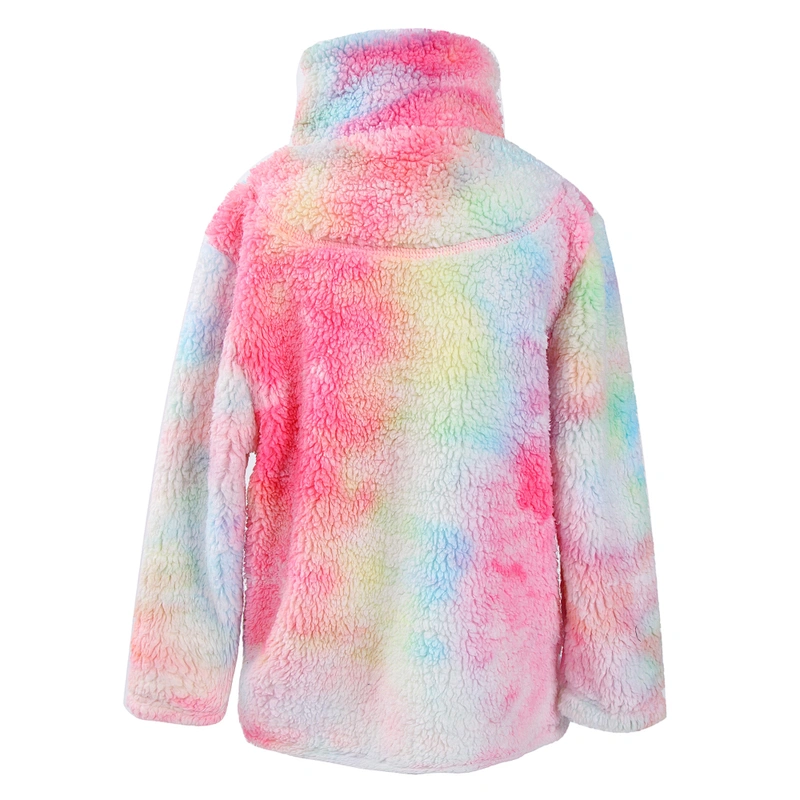 Wholesale Multicolor Sherpa coat Adult & Kids Quarter Zip Sherpa Fleece Pullover Pink