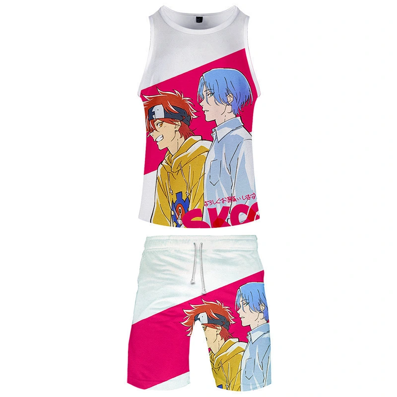 2021new Sk8 The Infinity Skateboard Men's Summer Vest + Shorts Sportsuit