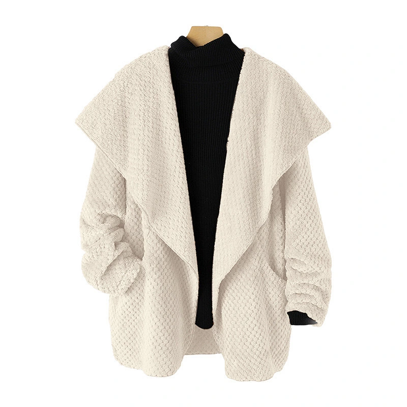 2021 Customized Hooded Cardigan Sweater Asymmetric Pineapple Oversized Sherpa Pullover Hoodie