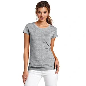 2021New Logo custom round neck pure color cotton short-sleeved shirt DIY sports T-shirt for women