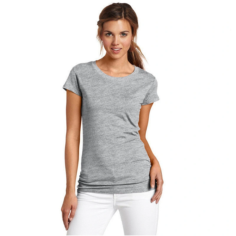 2021New Logo custom round neck pure color cotton short-sleeved shirt DIY sports T-shirt for women