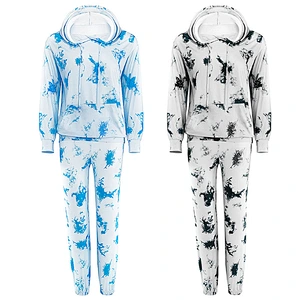 2021Amazon hot style Women Pajamas Set  autumn winter  fashion tie-dyed  casual headset for homewear