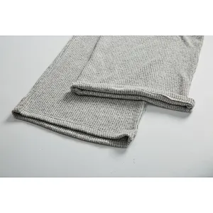 Custom spring autumn Women long-sleeved hooded home clothes sweater pyjamas set soft comfortable long-pants knitting pajamas set