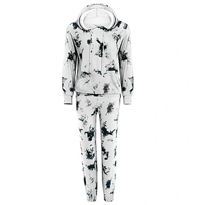 2021Amazon hot style Women Pajamas Set  autumn winter  fashion tie-dyed  casual headset for homewear