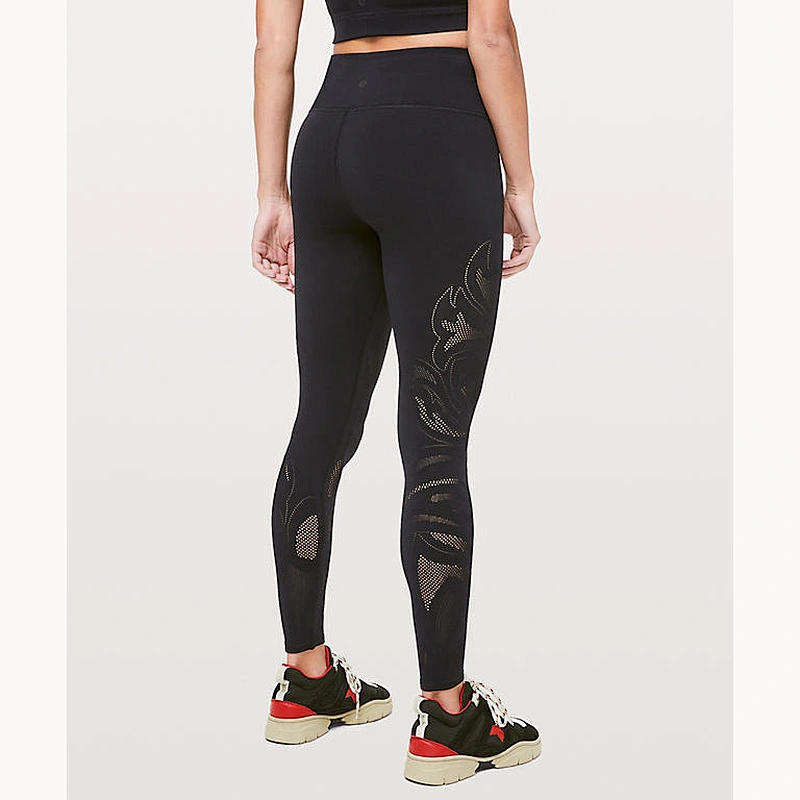 Luxurious Floral Mesh Legging High Quality Seamless Leightweight Elastane Pants Hollow Out Stretch Breathable Sexy Sportswear