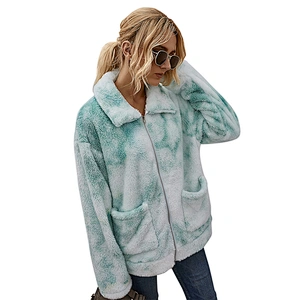 2021 Winter Warm Womens Zip Up Sweatshirt Outwear Sherpa fleece Jacket Pullover with Pockets