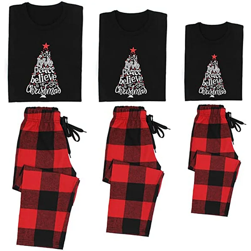 2021 Amazon Matching Family Christmas Pajamas Set Sleepwear for Dad Mom Kids