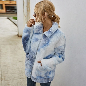 2021 Winter Warm Womens Zip Up Sweatshirt Outwear Sherpa fleece Jacket Pullover with Pockets