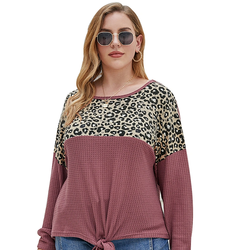 Amazon top seller Women Plus Size Leopard Print Knitwear Sweater Tops Long Sleeve Pullover Shirts