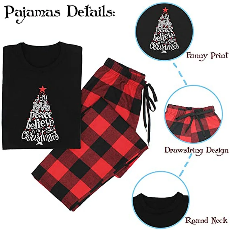 2021 Amazon Matching Family Christmas Pajamas Set Sleepwear for Dad Mom Kids