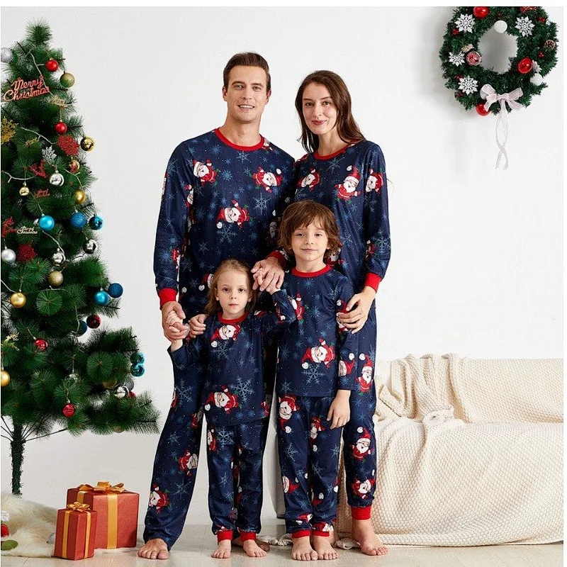 2021 Christmas Family Pajamas set casual wear two-piece