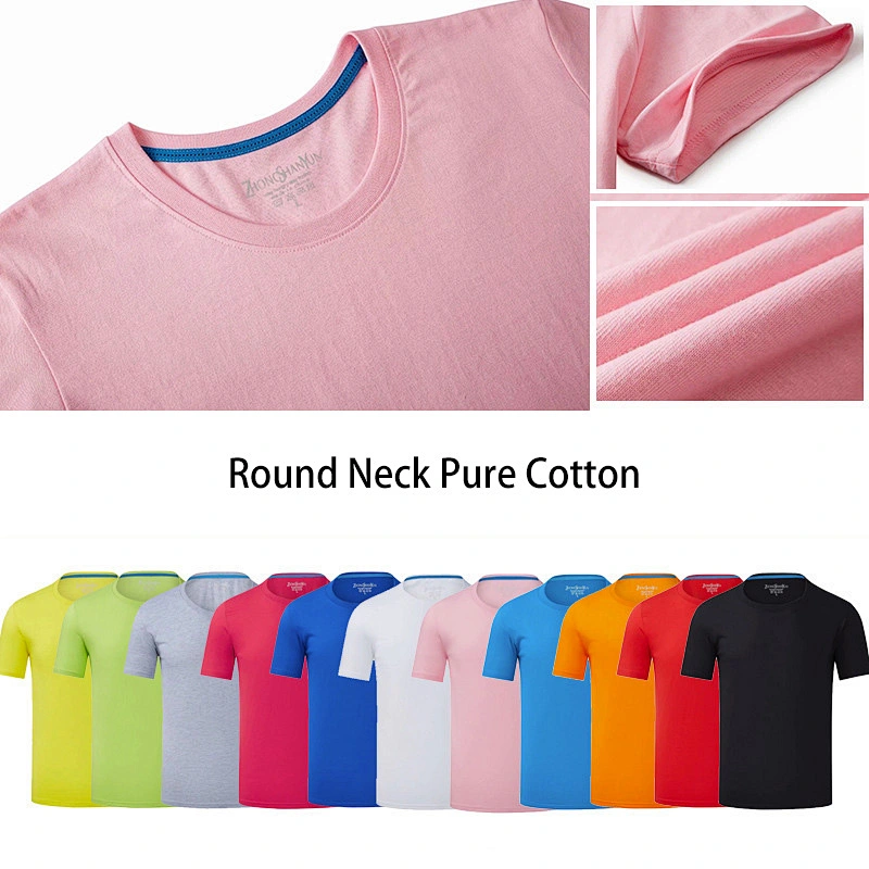 Factory Price Polyester Solid Color Cotton T shirt Logo Pattern Custom Print Top Shirt