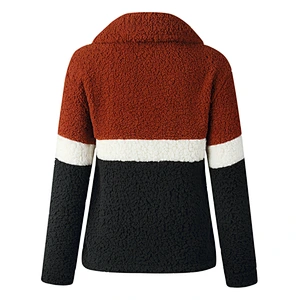 2021 Amazon Winter Warm Full Zipper Jacket Streetwear Patchwork Sherpa Fleece Jacket Pullover