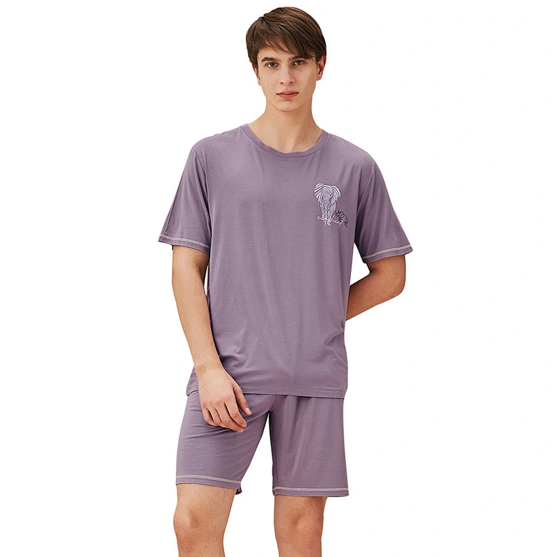 2021 new summer men pajamas bamboo pajamas   pyjamas set short 2 piece