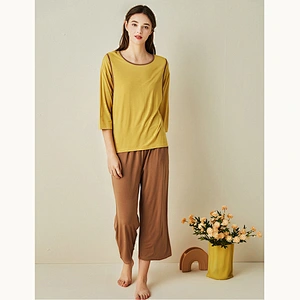 2021 NEW BAMBOO PAJAMAS MATERNAL PAJAMAS SUMMER COOL LOOSE SIZE 2PIECE