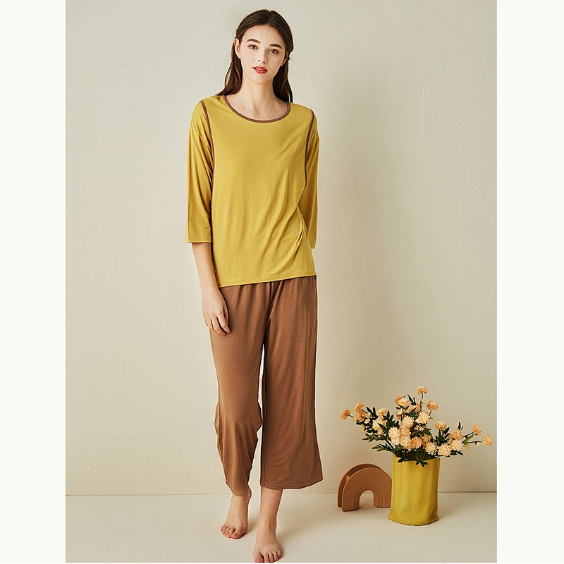 2021 NEW BAMBOO PAJAMAS MATERNAL PAJAMAS SUMMER COOL LOOSE SIZE 2PIECE