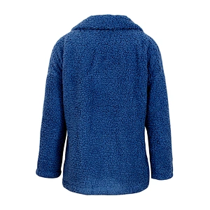 Womens Wool Leopard Pattern Full Zipper Two Side Pocket Sherpa Fleece Hoodies Pullover