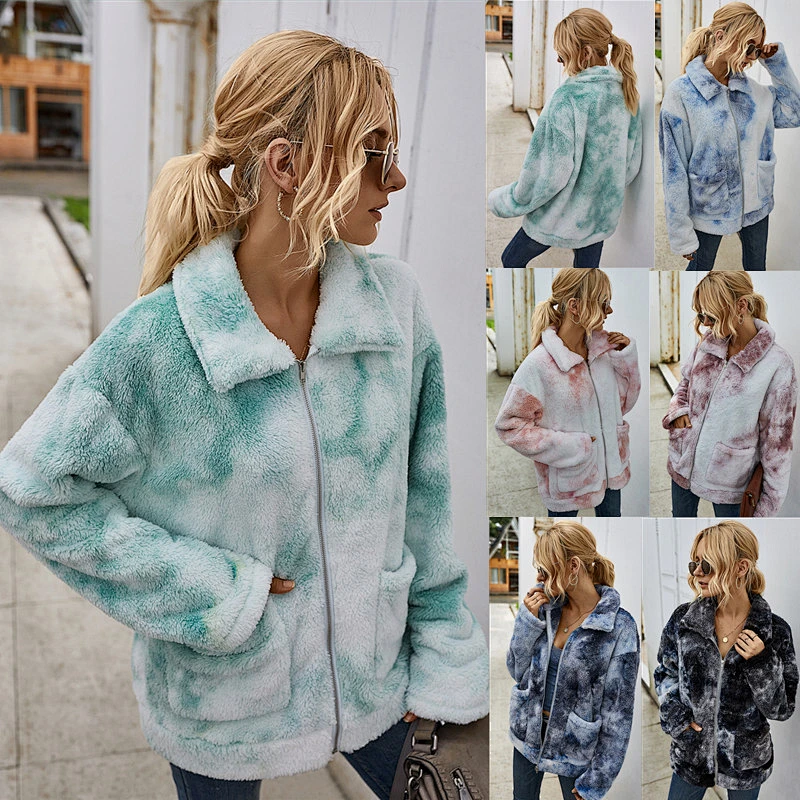 2021 Winter Warm Womens Zip Up Sweatshirt Outwear Sherpa fleece Jacket Pullover with Pockets