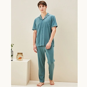 2021 New bamboo pajamas   men pajamas bamboo cotton pajamas comfortable
