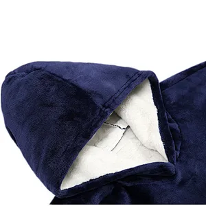 Amazon Top Seller Hooded Blanket Sweatshirt Oversized Microfiber & Sherpa Wearable Blanket