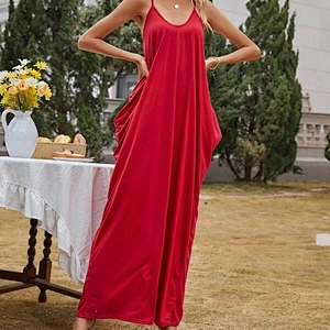 2021 New Arrival Draped Solid Maxi Ca mi Dress Party Ladies Party  Dress