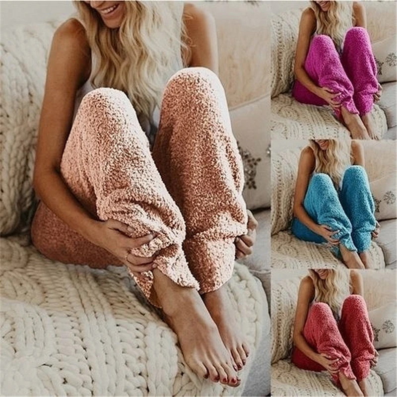 Hot Sale Autumn And Winter Warm Solid Color Plush Pants
