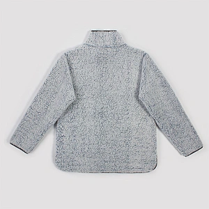 Amazon Hot Winter Warm Teddy Coat Sweatshirt Quarter Zip Stand Collar Sherpa Fleece Pullover with Pocket