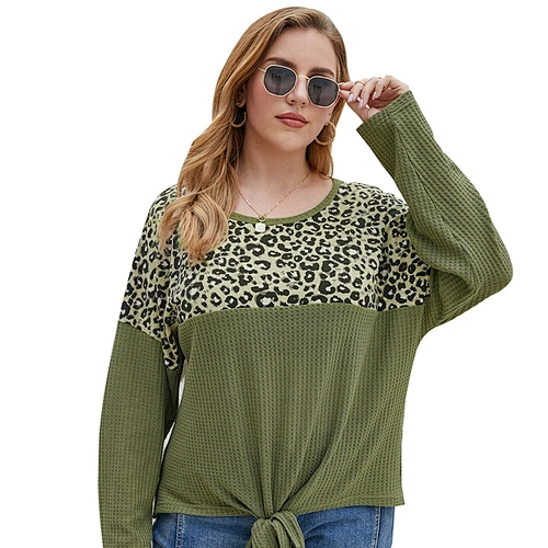 Amazon top seller Women Plus Size Leopard Print Knitwear Sweater Tops Long Sleeve Pullover Shirts