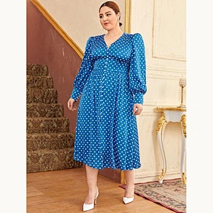 2021 New BASICS Plus Ruffle Hem Smock Dress