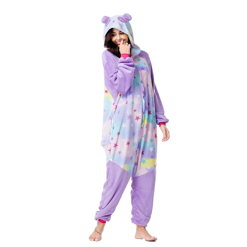 2021wholesale new flannel onesie pajamas cartoon pajamas 3D  lovely animal pajamas set