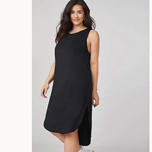 2021 New BASICS Plus Split Hem Solid Tank Dress