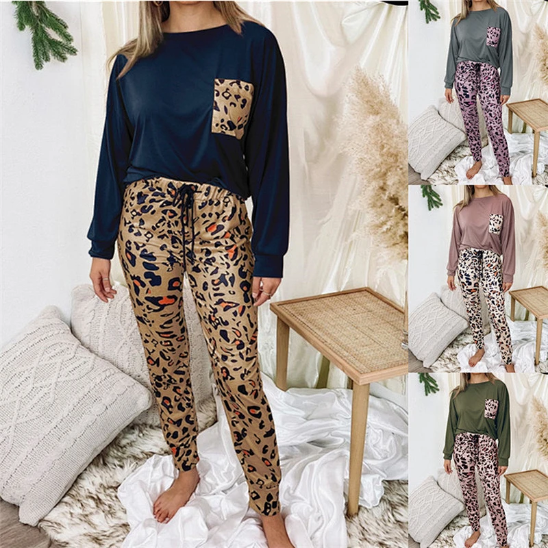 2021Amazon  leopard print  pants casual wear autumn winter