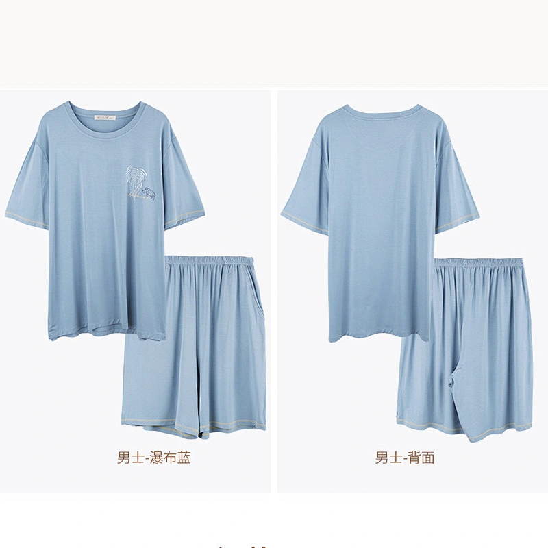 2021 new summer men pajamas bamboo pajamas   pyjamas set short 2 piece