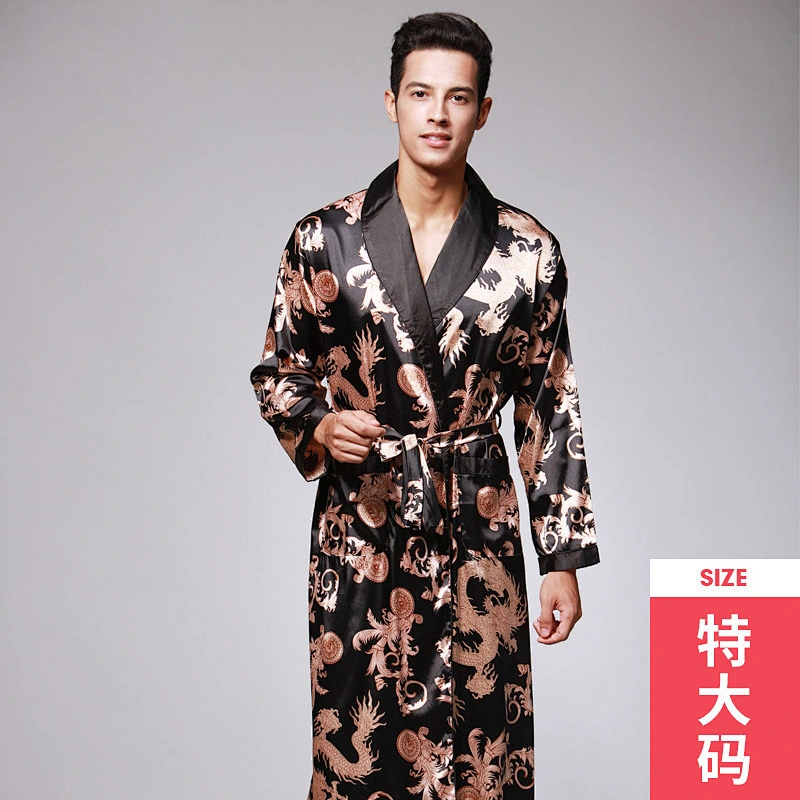 2021 New Arrivel Couple Pajamas Satin Slik Pajamas Dress 3 piece Plus Size Vest Summer Robe Dress