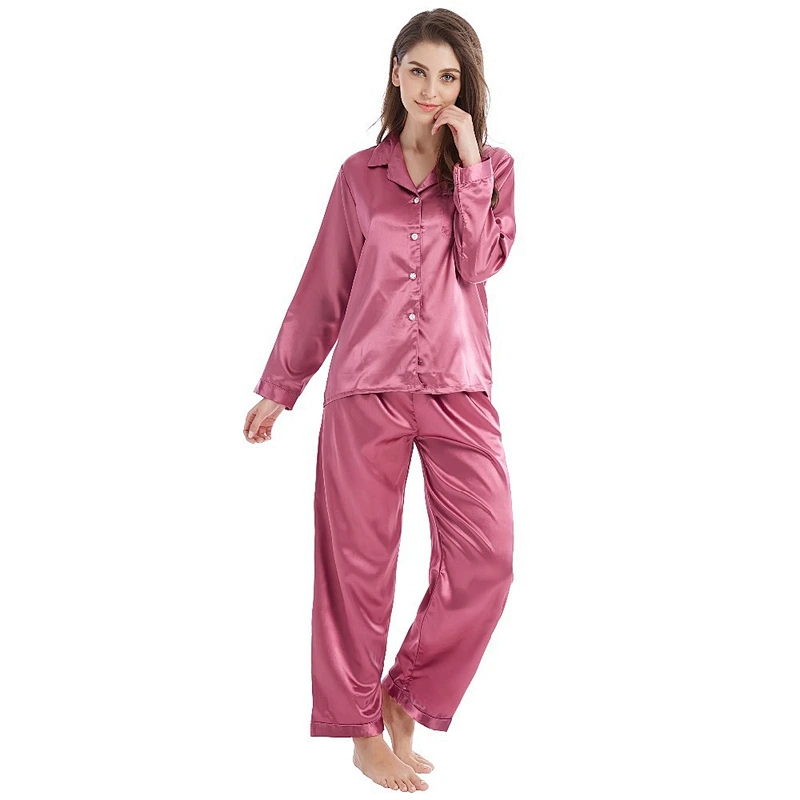 2021Amazon Winter Pajamas Silk Long-Sleeved Pajamas