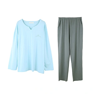2021 new men pajamas bamboo cotton pajamas casual wear home pajamas set